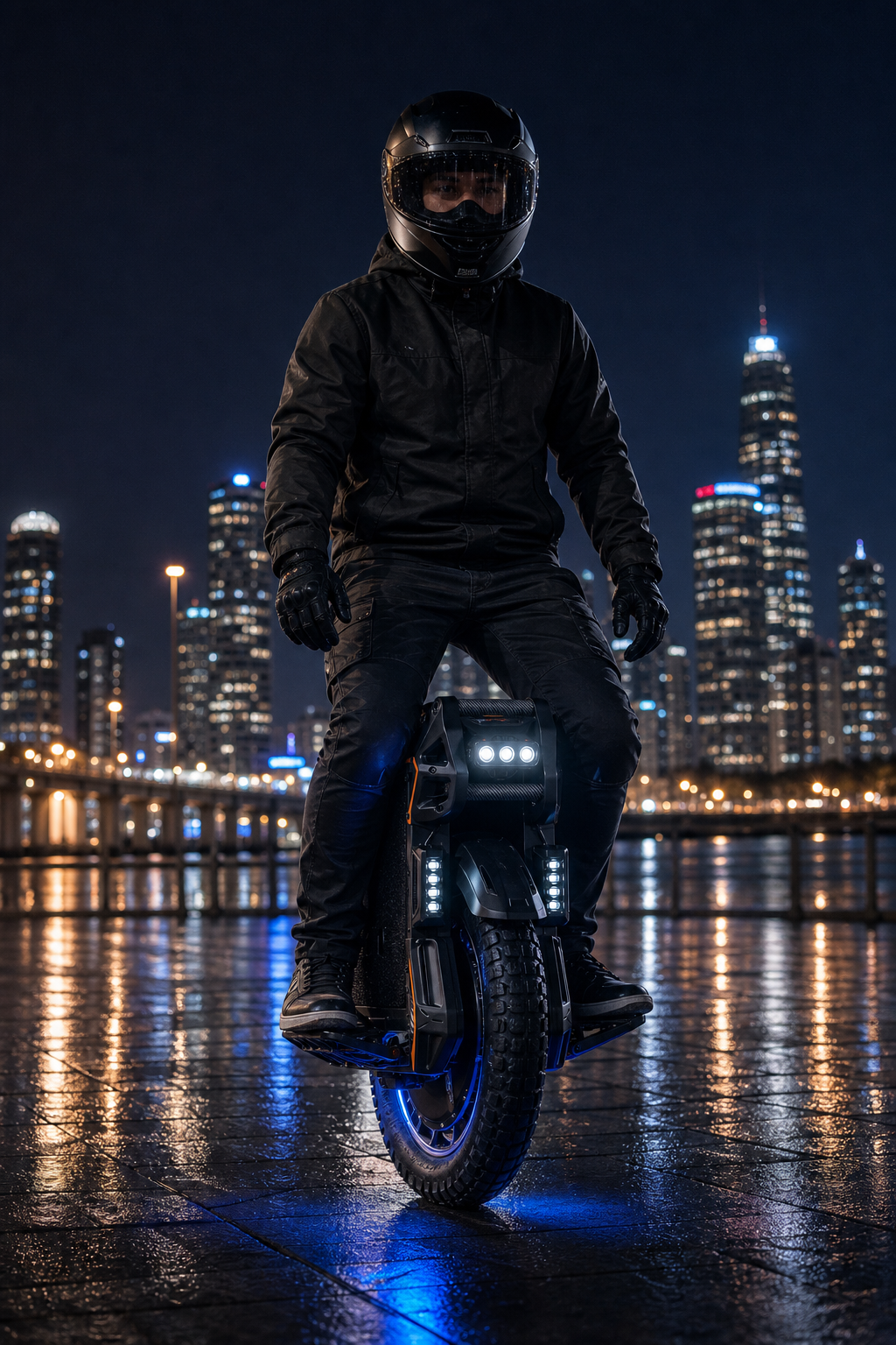 Kingsong rider by night skyline