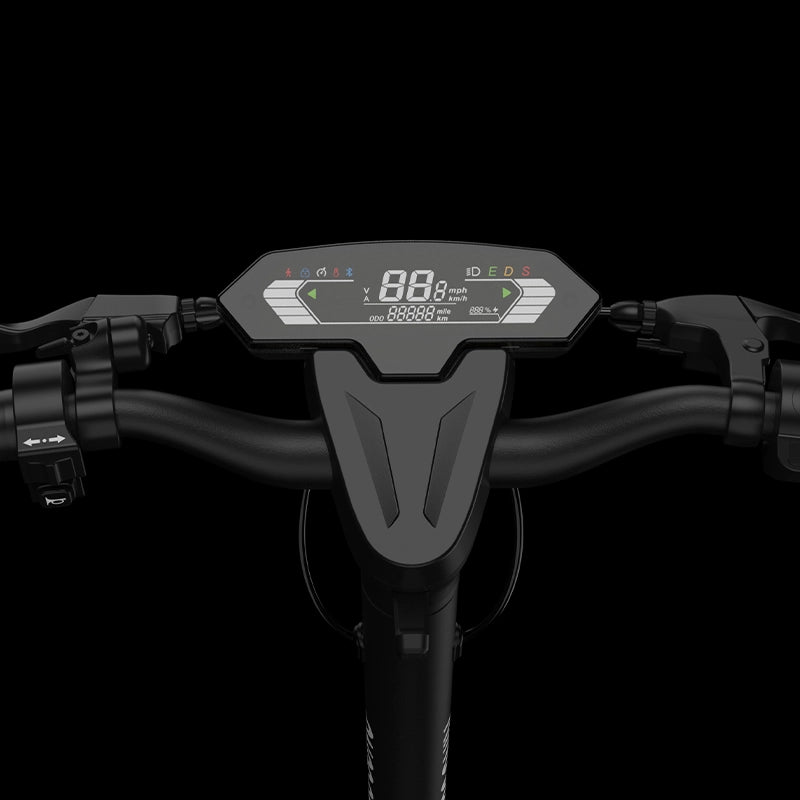 Kingsong N12T3 electric scooter handlebar display close-up